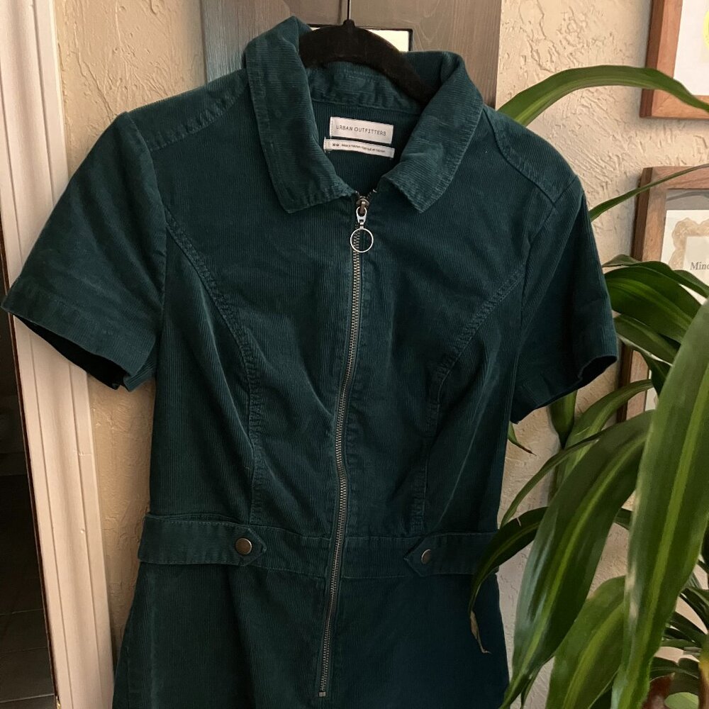 Tyson Short-Sleeve Corduroy Playsuit, Urban Outfitters